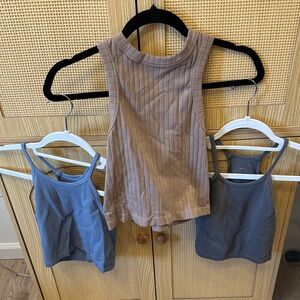 Love Tree Charcoal Ribbed Tank Top Trio
